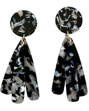 CLOSET REHAB Acrylic Petal Drop Earrings - Black