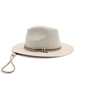 DORIA 1905 Neutrals Flat-Brimmed Panama Brisa Drop Hat - Natural