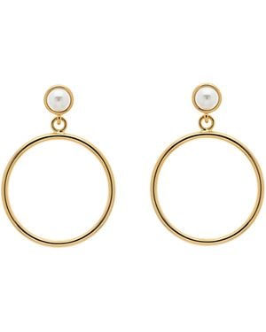 Emma Holland Jewellery Hoop & Pearl Hoop Earrings - Metallic