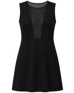 Conquista Lace Detail Skater Dress - Black