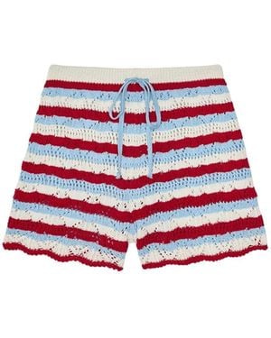 Thisisu Collection Costa Striped Beachwear Knit Shorts - Red