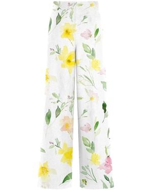 Aloha From Deer Watercolour Sprint Long Loose Trousers - Yellow