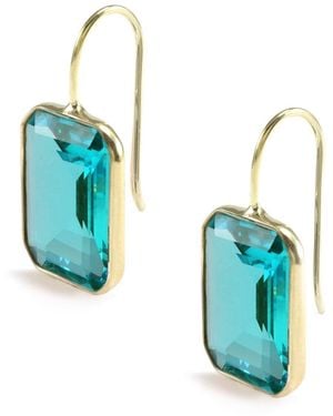 Hye Jane Jewelry Medium Peacock Gemma Quartz Earrings - Blue