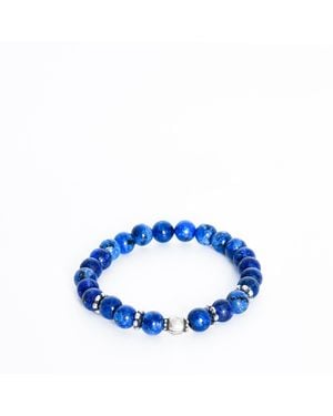 Addicted Antistress Handcrafted Sterling Bracelet With Jasper Stones - Blue