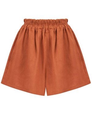 Lilamie Marrakesh Loose Fit Elastic Waist Summer Shorts - Brown