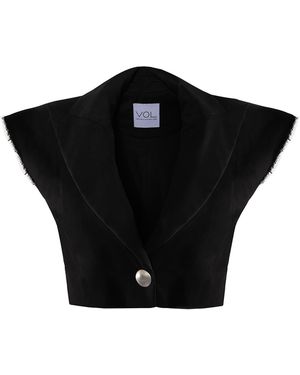 Vestiaire d'un Oiseau Libre Sleeveless Cropped Jacket - Black