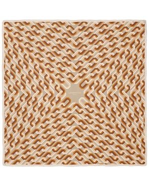 Le Parmentier Neutrals Chain Motif Silk Square Scarf - Metallic