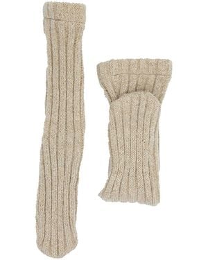 Maison Bogomil Long Ribbed Knit Socks - Natural