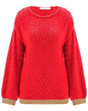Peraluna De Ville Fluffy Pullover Glitter Jumper - Red