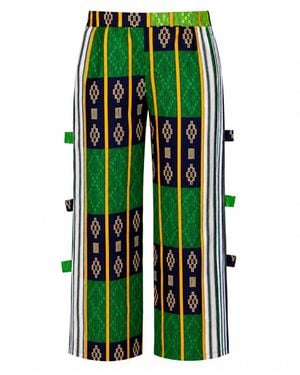 Gng Vogue Kayin Pallazo Ankara Trouser - Green
