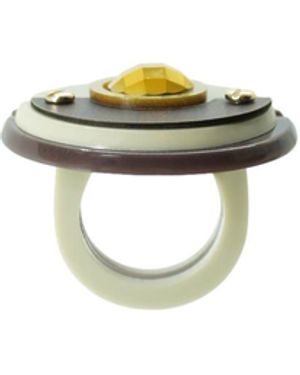 Gissa Bicalho Acrylic Handmade Ring Empire - Metallic