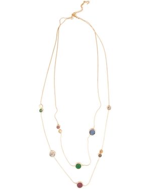 Saachi Layered Stone Necklace Long - White