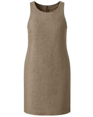 Conquista Sleeveless Sack Dress With Pockets - Natural