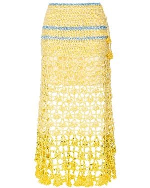 Andreeva Chrysanthemum Handmade Crochet Midi Skirt - Yellow