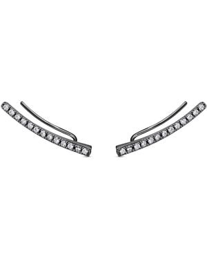 SALLY SKOUFIS Behave Ear Climber With Made Cz Diamond Stimulant - Metallic