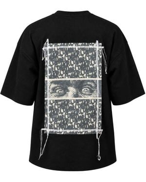 mysimplicated Oversized T-Shirt With Pop Cola Eyes Design - Black