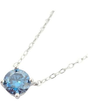 Harfi Sapphire Moissanite Crystal Sterling Necklace - Blue