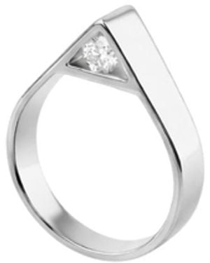 Gutta Design Aim Ring Rhodium Plated - Metallic