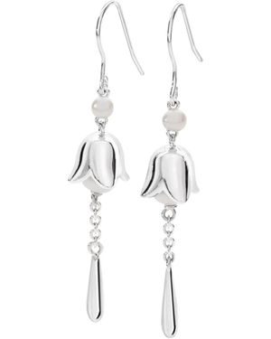 Lucy Quartermaine Solid Sterling Lily Of The Valley Earrings - White