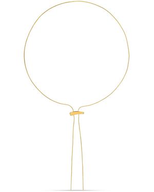 Amadeus Lines Long Nuget Chain Necklace - White
