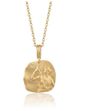 Ormiro Artemis The Huntress Vermeil Coin Necklace - Metallic