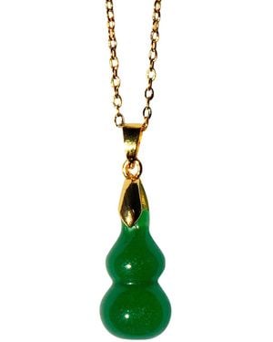 seree Hulu Jade- Chalcedony Pendant Necklace - Green