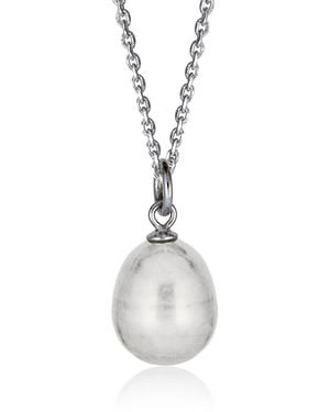 Cartography Pearl On Sterling Chain - Metallic