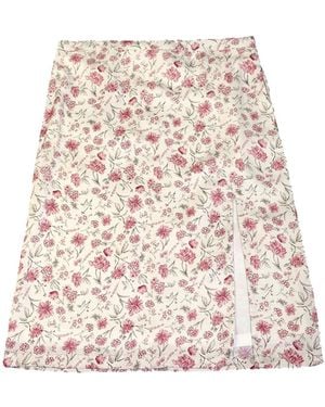 REISTOR Brunch Petal Fusion Satin Skirt - Natural