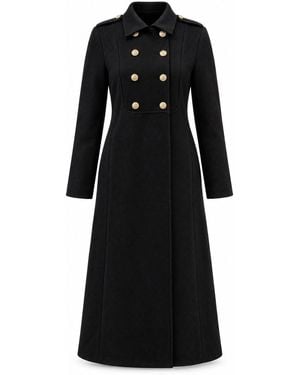 James Lakeland Military Long Coat - Black