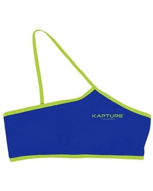 Kapture Dayglow One Shoulder Recycled Bikini Top - Blue