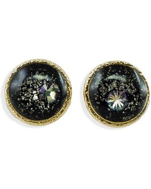 Kate Koel Round Galaxy Stud Earrings - Black