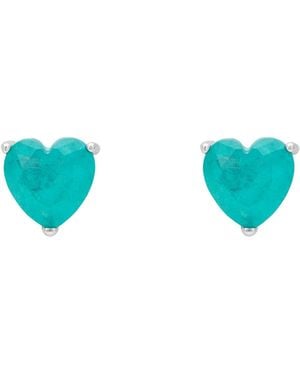 LÁTELITA London Amore Heart Stud Earrings Paraiba Tourmaline - Blue
