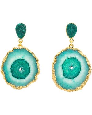 YAA YAA LONDON Gemstone 'So Solar' Earrings - Green