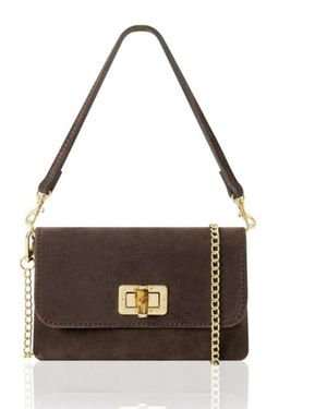 Betsy & Floss Cori Suede Handbag And Clutch Bag - Brown
