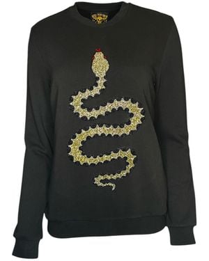 Any Old Iron Beaded Snake Sweatshirt - Black