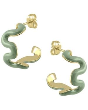 Lunaya Jewelry Swirl Enamel Hoops - Metallic
