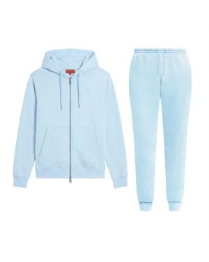 Maison Tangerine Cotton Zip-Up Hoodie & Joggers Tracksuit Set Cloud For - Blue