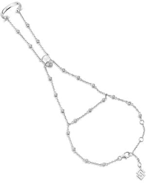 SALLY SKOUFIS Peace Hand Chain With Made Diamonds - Metallic