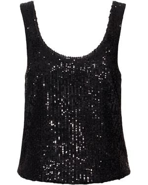 AGGI by HALEWSKI Raya Obsidian Sequin Tank Top - Black