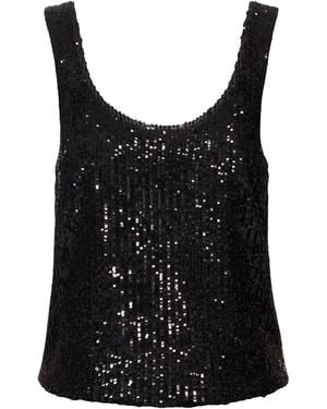 AGGI by HALEWSKI Raya Obsidian Sequin Tank Top - Black