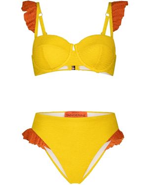 Maison Tangerine Capri Lemon Crinkle Bikini - Yellow