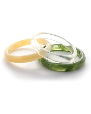 Hye Jane Jewelry Neutrals Resin Bangle Set - Metallic