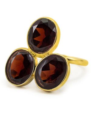 Vintouch Italy Pompei Garnet Ring - Red