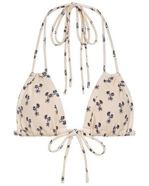 Montce Cynthia Floral Euro Bow Bikini Top - White