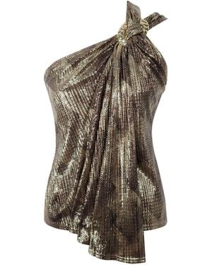 Me & Thee Neutrals No Can Do Bronze Metallic Top - Brown