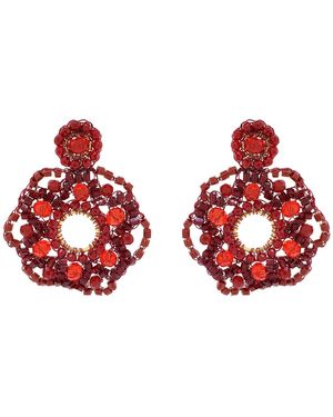 Lavish by Tricia Milaneze Cherry Mix Blitz Handmade Crochet Earrings - Red