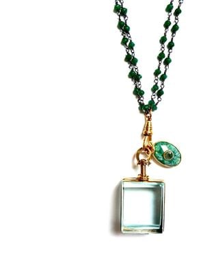 Persia Dona Jewelry Onyx & Vintage Locket Necklace - Metallic