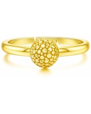 Unaloe Plated Ball Ring – Minimal Adjustable Elegant Ring For - Yellow