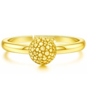 Unaloe Plated Ball Ring – Minimal Adjustable Elegant Ring For - Yellow
