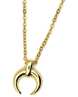 VicStoneNYC Fine Jewelry Small Horn Solid Necklace - Metallic